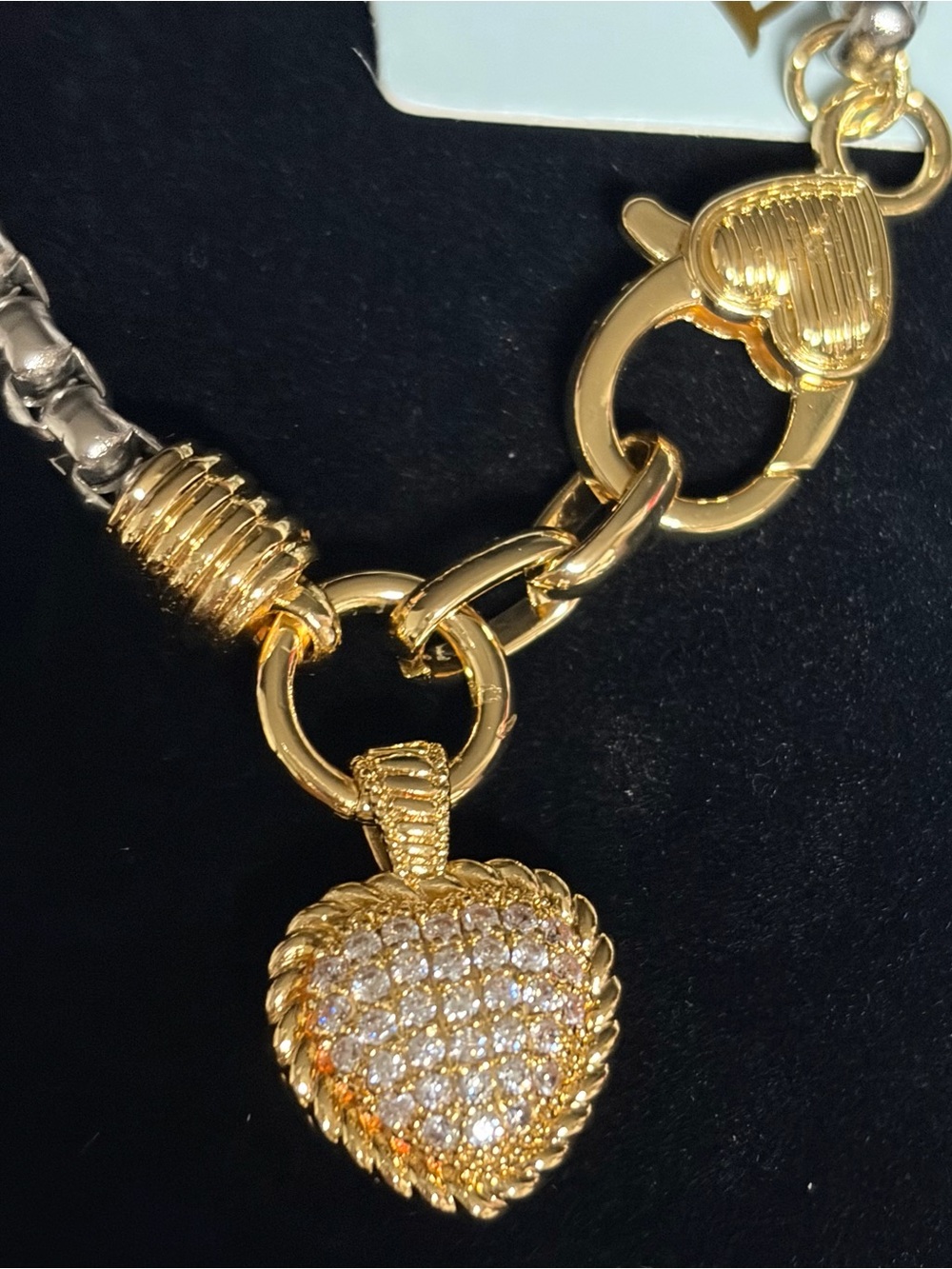 EYE CANDY Los Angeles Gold & Silver Heart Charm Bracelet - Picture 2 of 4